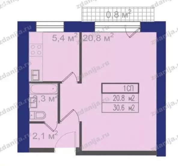 1-комнатная квартира: Москва, улица Лётчика Бабушкина, 18 (30 м) - Фото 1