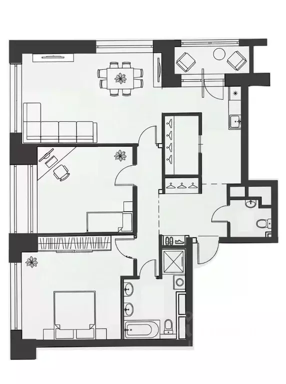 3-к кв. Москва ул. Сергея Макеева, 9к1 (94.6 м) - Фото 2