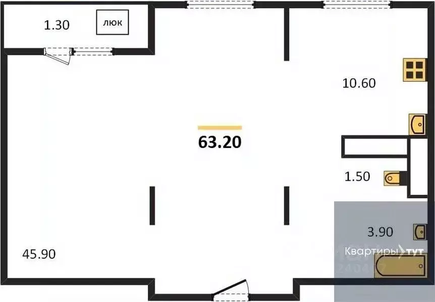 1-к кв. Воронежская область, Воронеж ул. Загоровского, 7к2 (63.2 м) - Фото 0