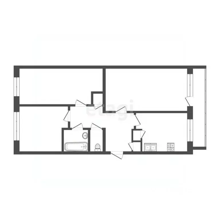 3-к кв. Камчатский край, Петропавловск-Камчатский Дальняя ул., 24 ... - Фото 2