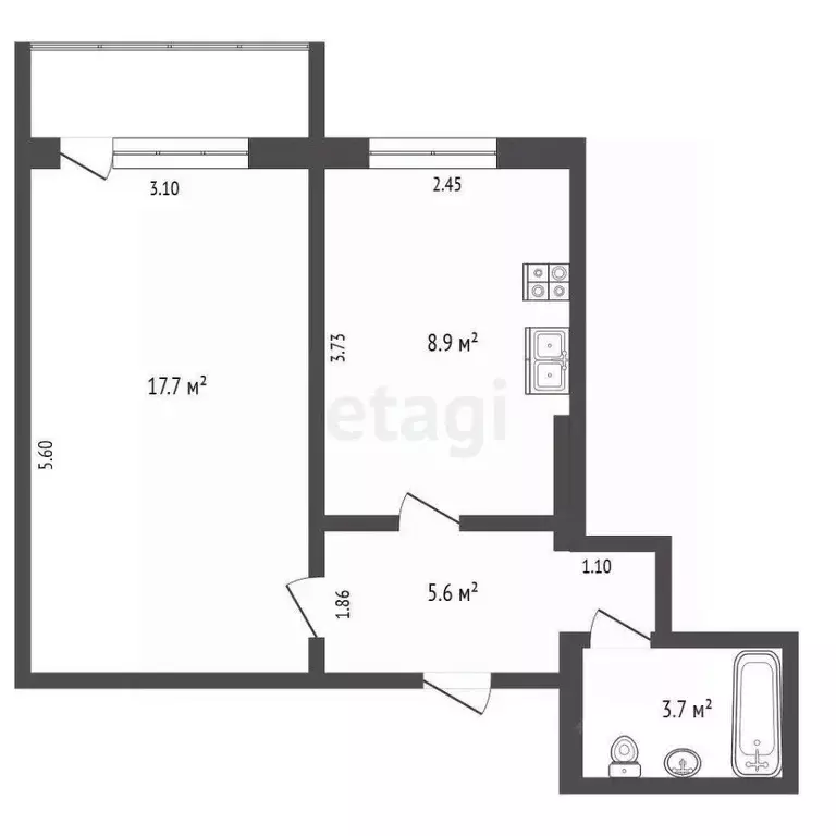 1-к кв. Саха (Якутия), Якутск ул. Можайского, 13/6 (35.6 м) - Фото 2