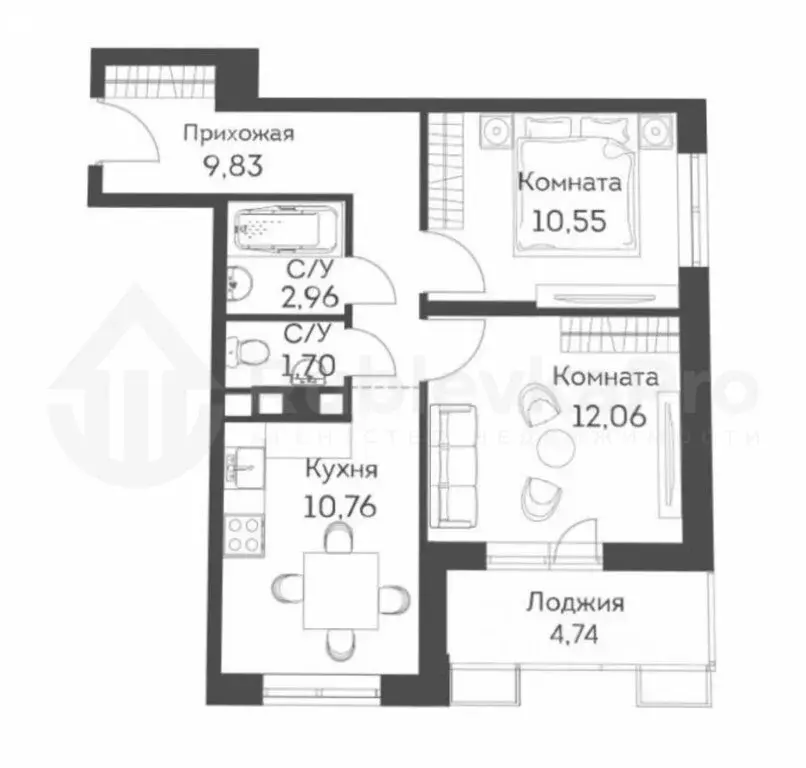 2-комнатная квартира: Москва, Муравская улица, 46к2 (47.7 м) - Фото 1