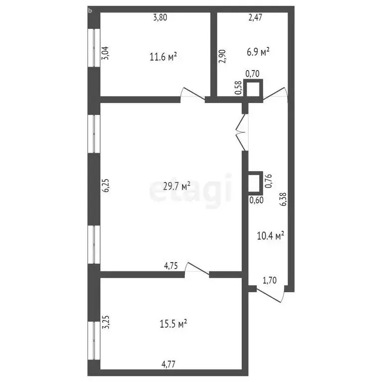 2-комнатная квартира: Кемерово, улица Дзержинского, 4 (74 м) - Фото 0