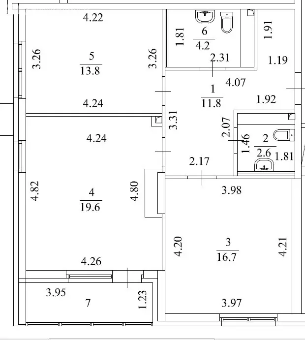 2-комнатная квартира: Екатеринбург, улица Викулова, 24 (68.7 м) - Фото 1
