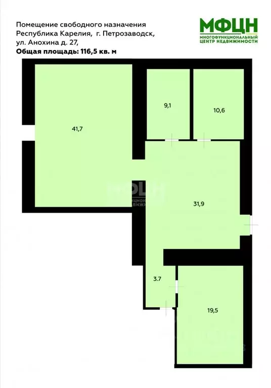 Помещение свободного назначения в Карелия, Петрозаводск ул. Анохина, ... - Фото 2