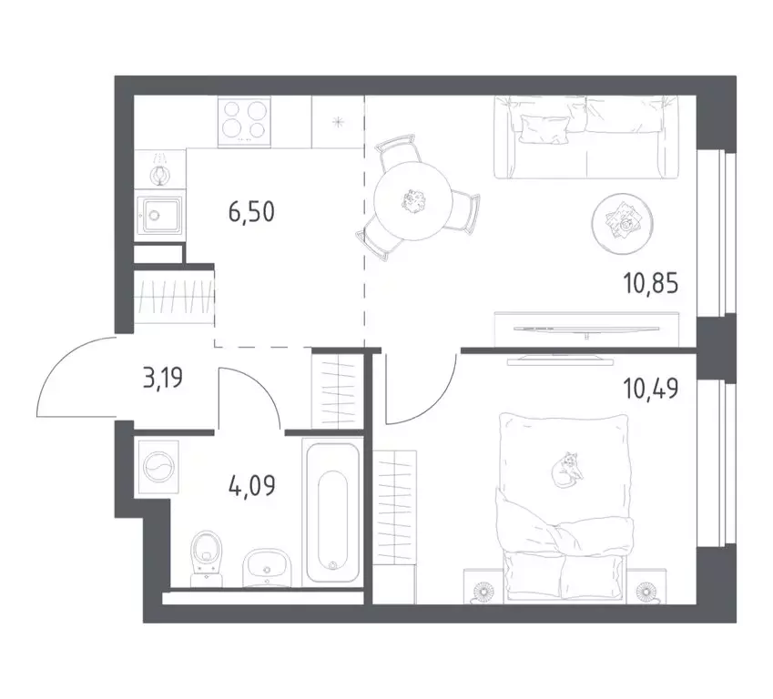1-комнатная квартира: Ленинский городской округ, ЖК Новое Видное, 14.1 ... - Фото 1