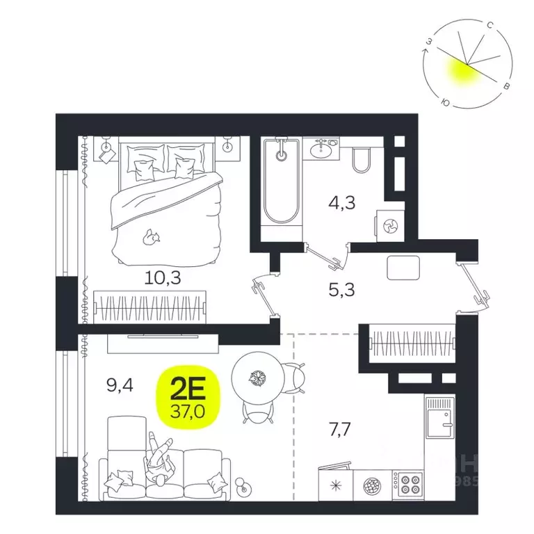 2-к кв. Свердловская область, Екатеринбург Южная Ботаника жилрайон, ... - Фото 1