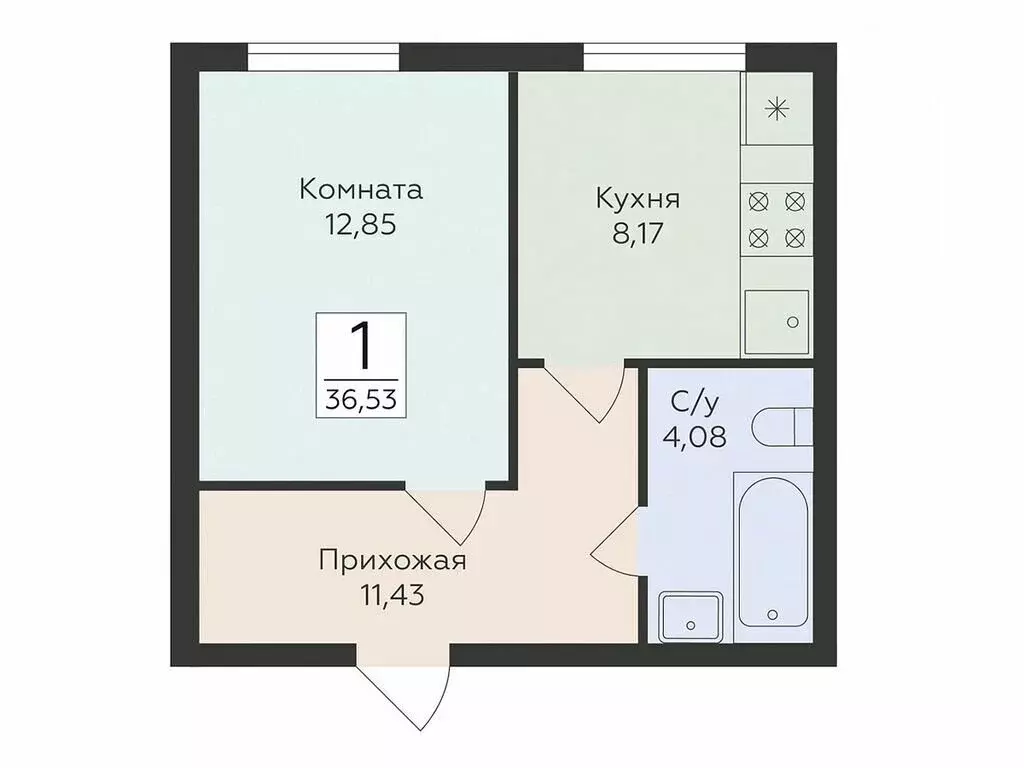 1-комнатная квартира: Самара, улица Победы, 14А (36.53 м) - Фото 0