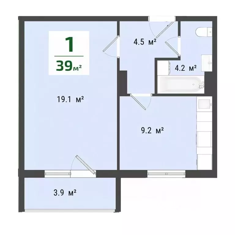 1-к кв. Омская область, Омск Сады Наука мкр, с1 (37.0 м) - Фото 0