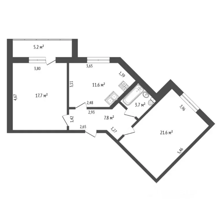 1-к кв. Тюменская область, Тюмень Широтная ул., 209 (43.2 м) - Фото 2