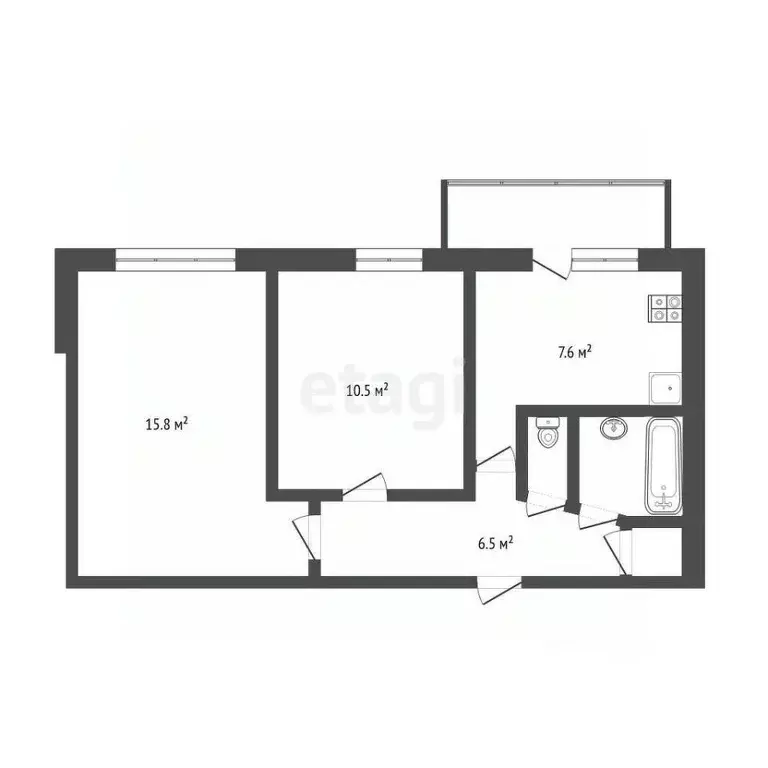 2-к кв. Удмуртия, Ижевск Молодежная ул., 17 (45.0 м) - Фото 0