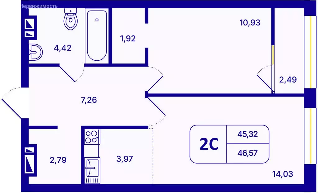2-комнатная квартира: Новосибирск, Кировский район, Северо-Чемской ... - Фото 1