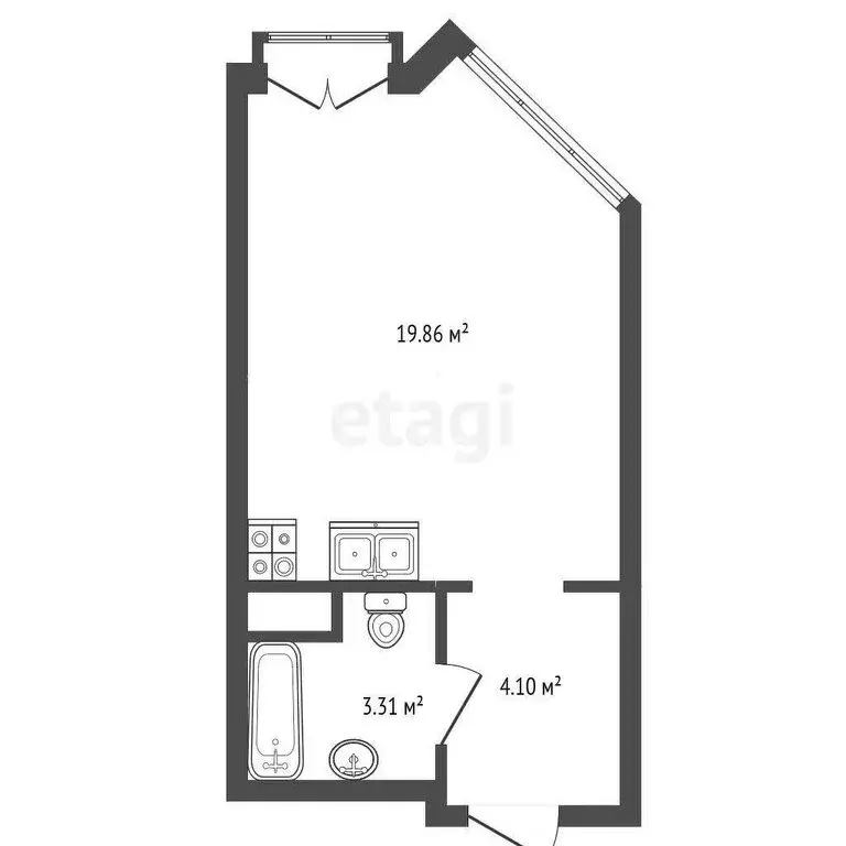 Квартира-студия: Санкт-Петербург, ул. Салова, 61 (27.3 м) - Фото 1