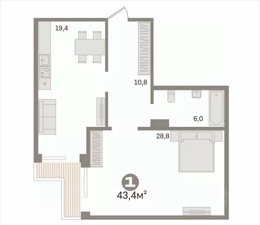 2-к кв. Новосибирская область, Новосибирск ул. Сибиряков-Гвардейцев, ... - Фото 2