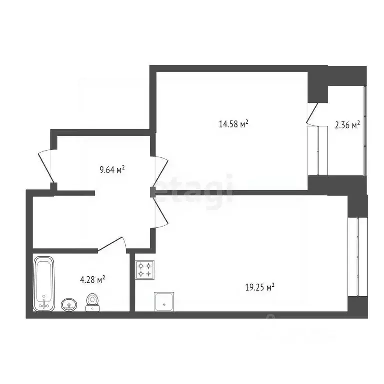 2-к кв. Липецкая область, Липецк ул. Б. Хмельницкого, 3 (48.0 м) - Фото 2