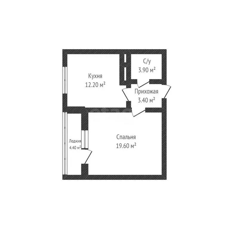 1-комнатная квартира: посёлок городского типа Яблоновский, Солнечная ... - Фото 1