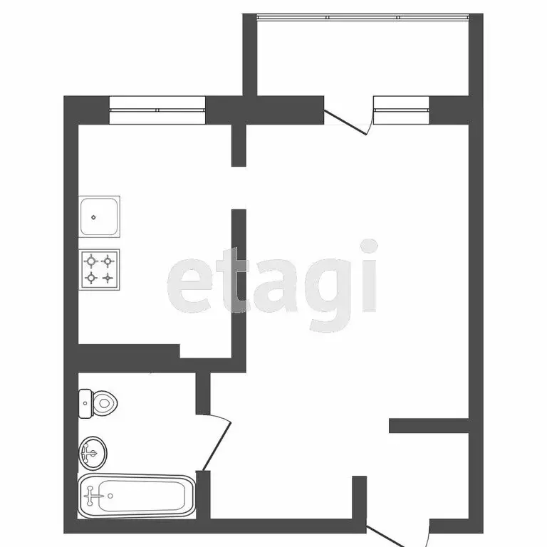 1-комнатная квартира: Тюмень, улица Тимофея Чаркова, 79 (34 м) - Фото 0