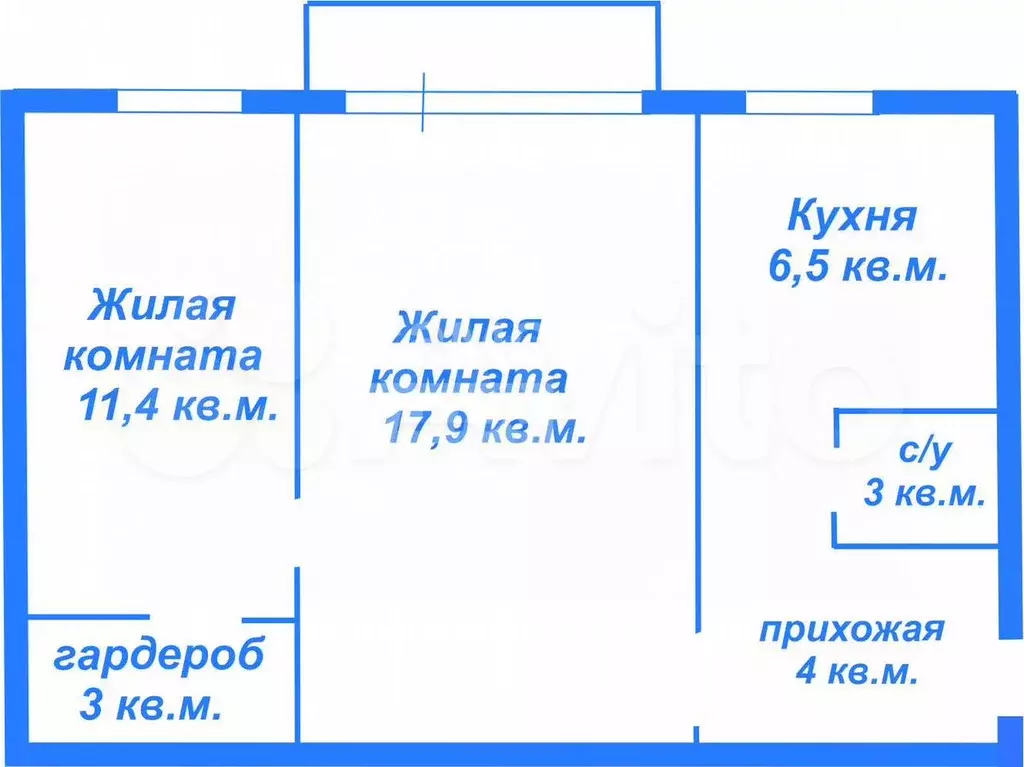 2-к. квартира, 45,5 м, 2/5 эт. - Фото 0