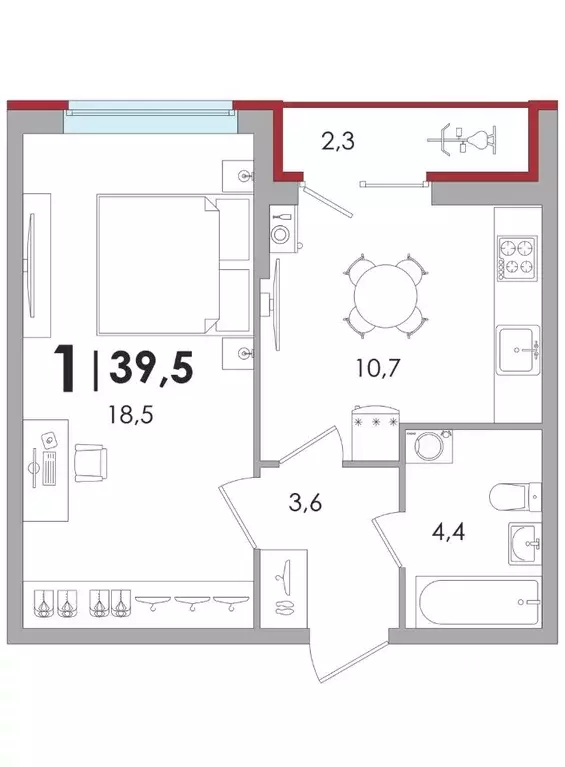 1-к кв. Тверская область, Тверь ул. С.Я. Лемешева, 6 (38.8 м) - Фото 1