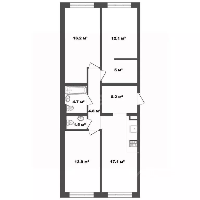 3-к кв. Московская область, Люберцы ул. Весенняя, 10 (81.0 м) - Фото 2