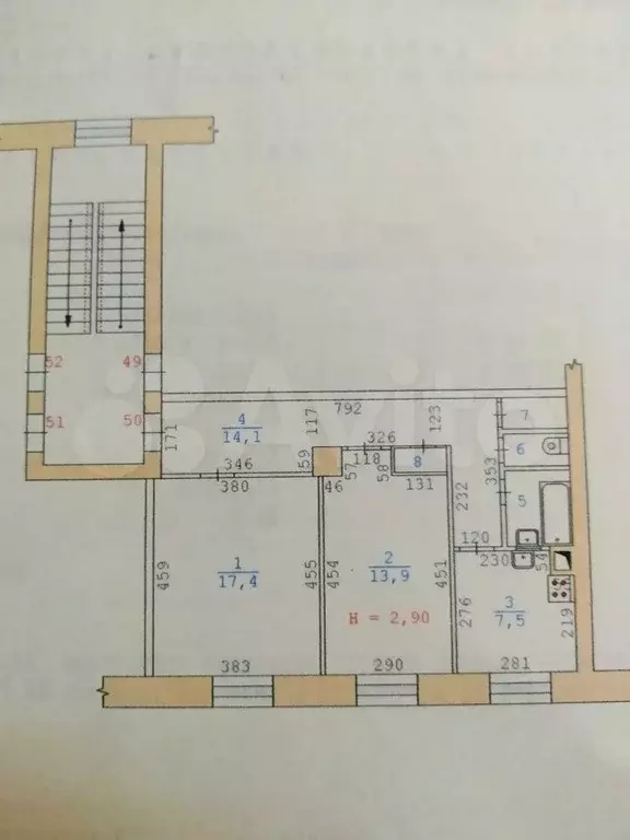 2-к. квартира, 58,5 м, 2/5 эт. - Фото 0