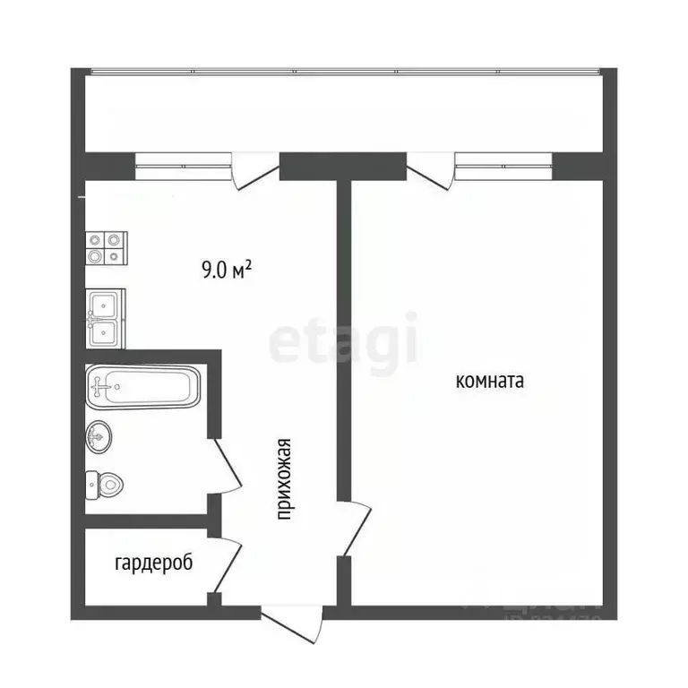 1-к кв. Московская область, Воскресенск городской округ, д. Чемодурово ... - Фото 2