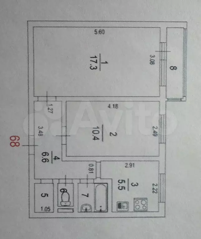 2-к. квартира, 44 м, 3/5 эт. - Фото 0