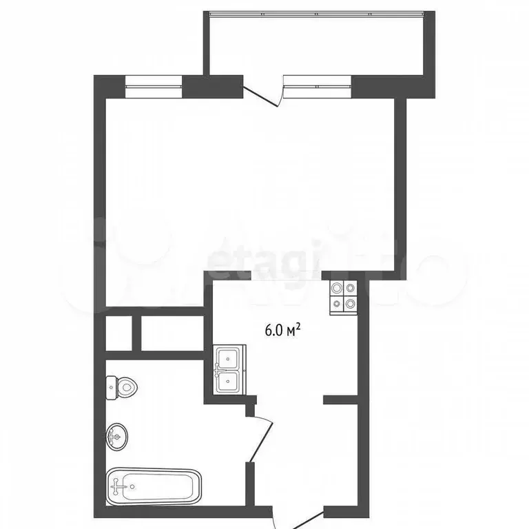Квартира-студия, 25,4 м, 8/10 эт. - Фото 0