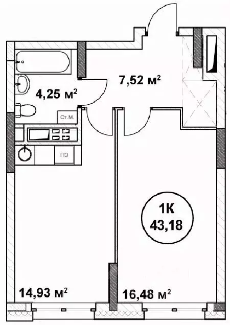 1-к кв. Нижегородская область, Нижний Новгород ул. Родионова (43.18 м) - Фото 1