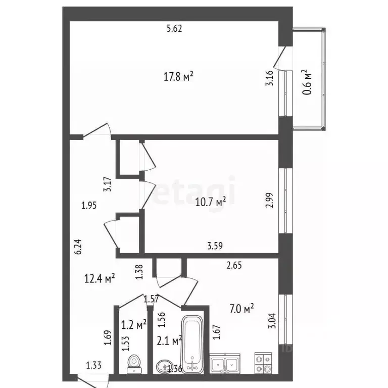 2-к кв. Забайкальский край, Чита ул. Юности, 25 (51.2 м) - Фото 1