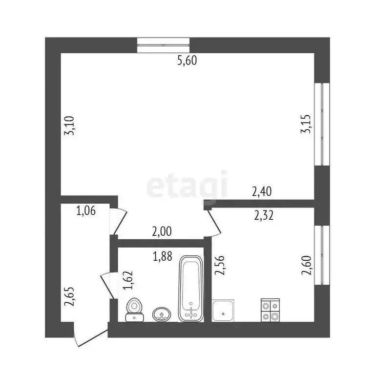 1-комнатная квартира: Стерлитамак, улица Голикова, 3 (29.5 м) - Фото 0