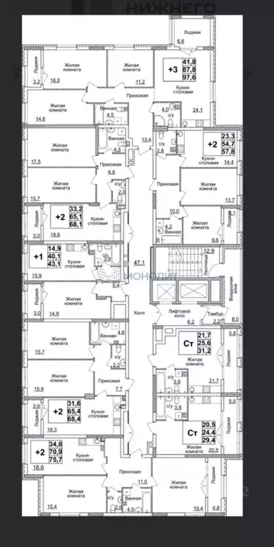 1-к кв. Нижегородская область, Нижний Новгород ул. Родионова, 31 (29.1 ... - Фото 2