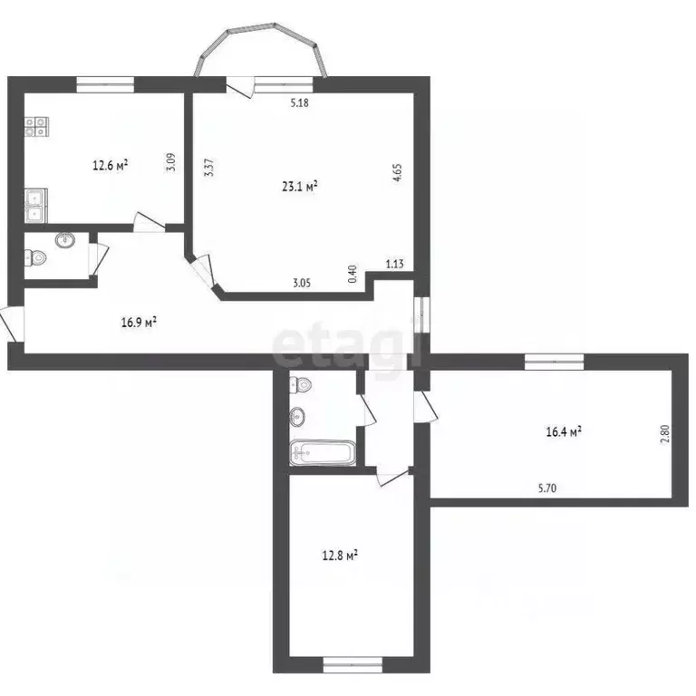 3-к кв. Ярославская область, Ярославль Красноборская ул., 34 (91.0 м) - Фото 0