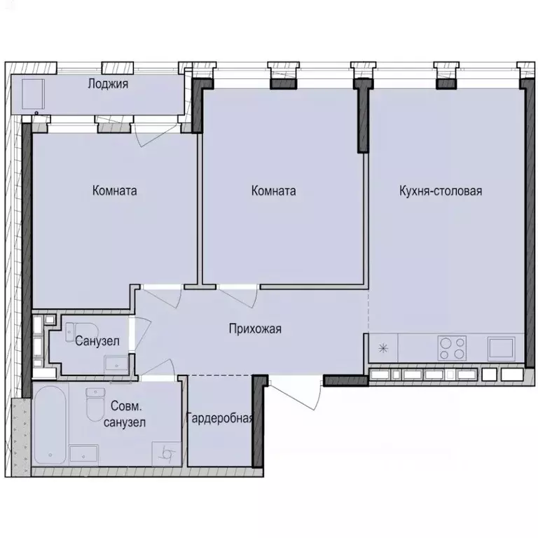 2-к кв. Татарстан, Казань Седьмое Небо жилрайон, Унай жилой комплекс ... - Фото 1