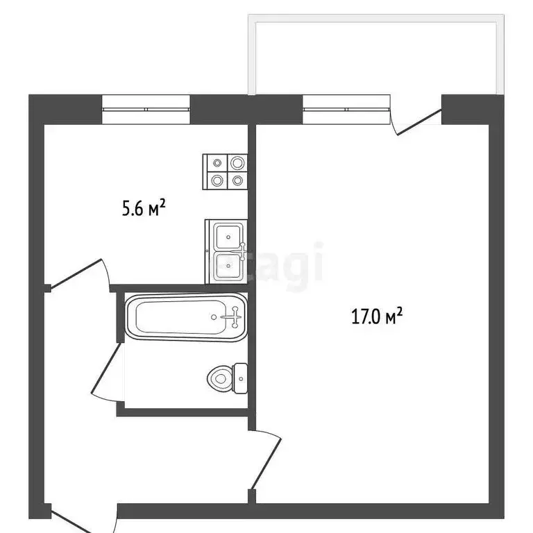 1-комнатная квартира: Петропавловск-Камчатский, улица Пономарёва, 11 ... - Фото 0