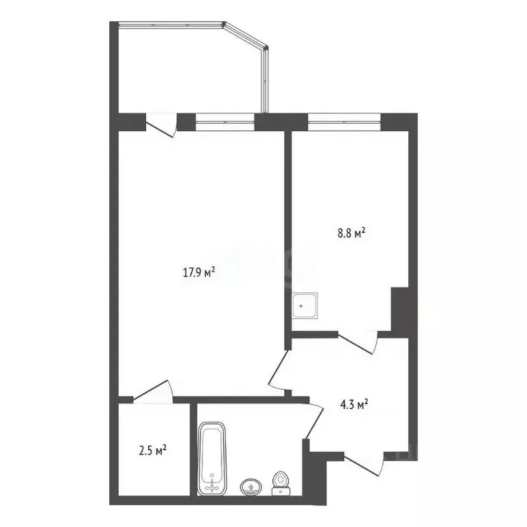 1-к кв. Красноярский край, Красноярск 9 Мая ул., 65 (37.3 м) - Фото 2