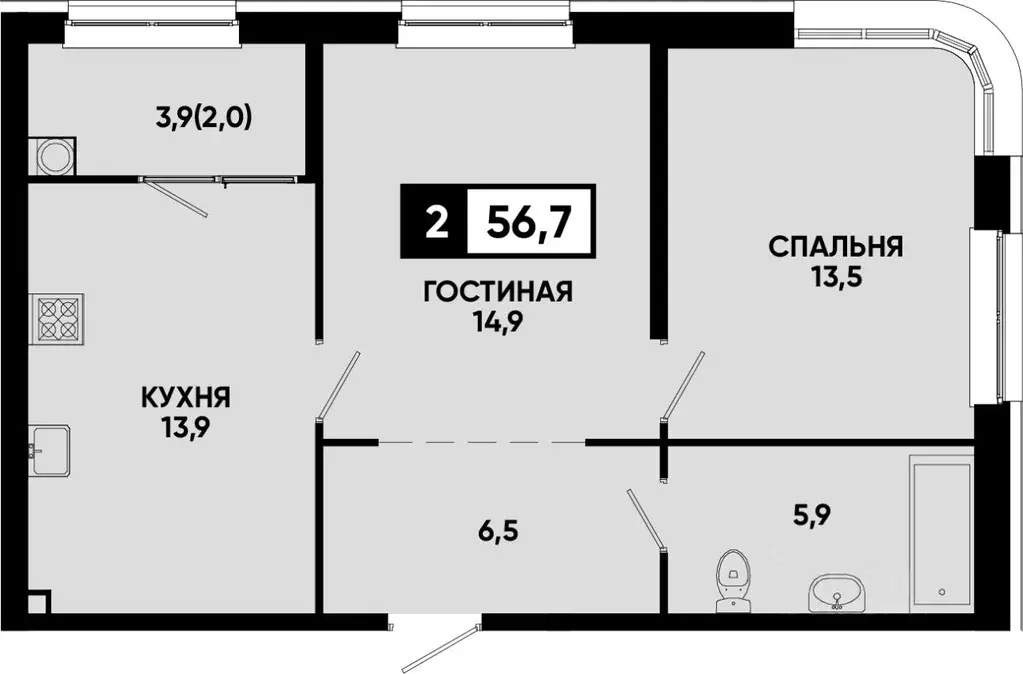 2-к кв. Ставропольский край, Кисловодск Моя Легенда жилой комплекс ... - Фото 1