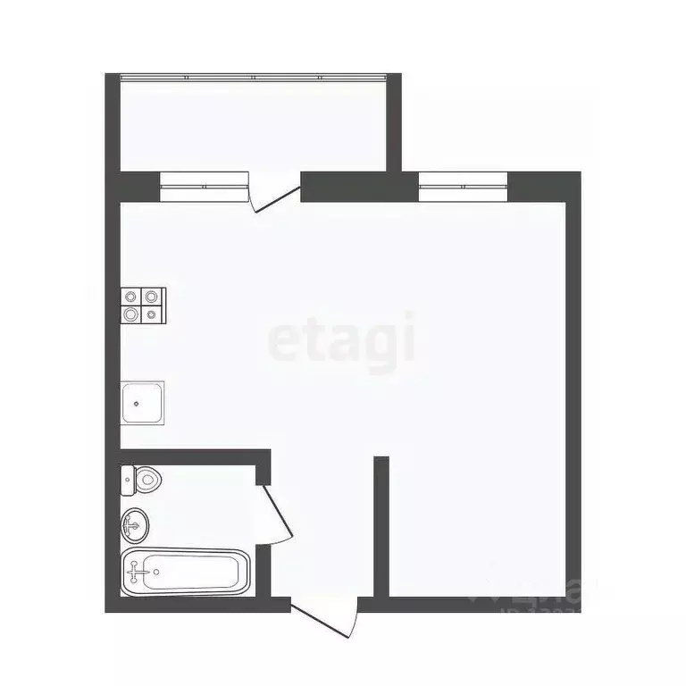 1-к кв. Тюменская область, Тюмень ул. Тимофея Кармацкого, 11 (40.52 м) - Фото 2