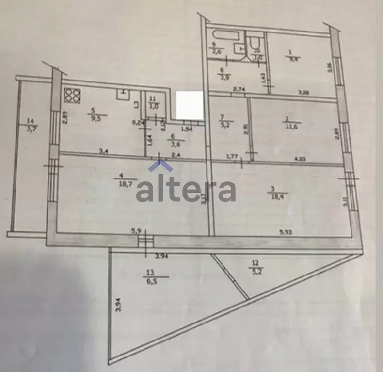 4-к кв. Татарстан, Казань просп. Победы, 124 (100.5 м) - Фото 2
