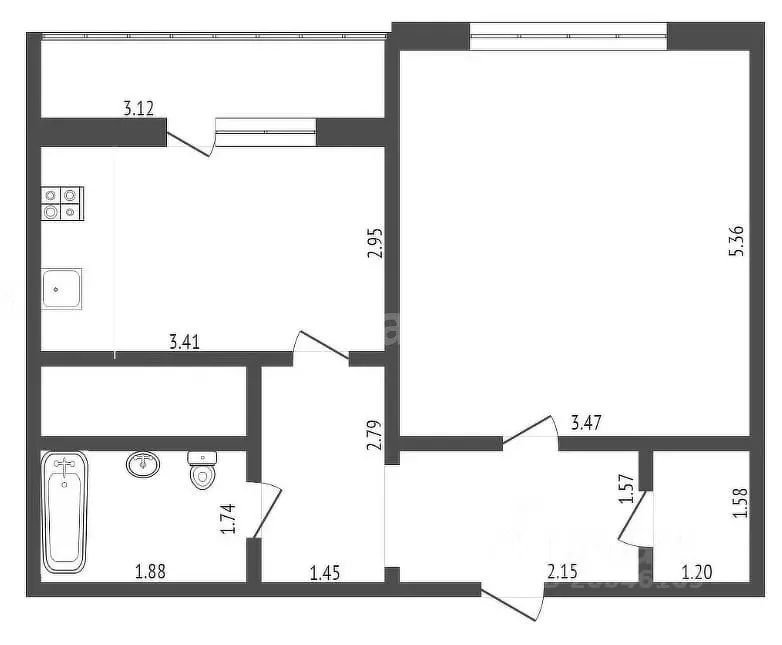 1-к кв. Московская область, Химки Совхозная ул., 16 (43.7 м) - Фото 1