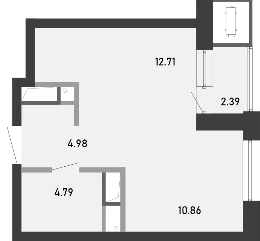 Студия Тульская область, Тула Премьер Парк жилой комплекс (35.73 м) - Фото 2