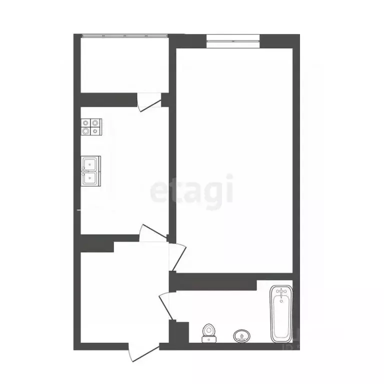 1-к кв. Ростовская область, Аксай ул. Менделеева, 53А (34.5 м) - Фото 2