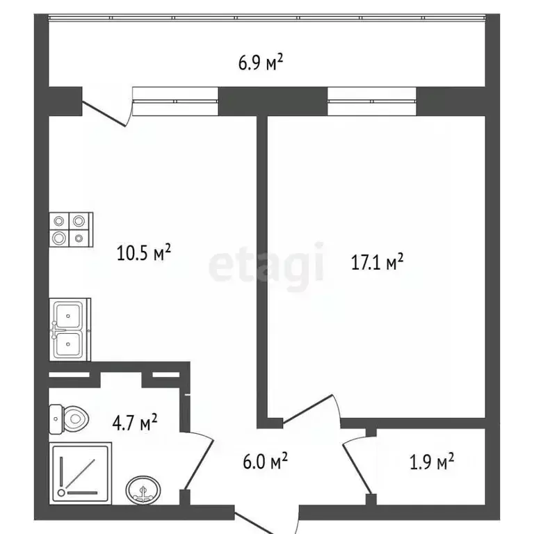 1-к кв. Московская область, Видное ул. Березовая, 5 (40.2 м) - Фото 2