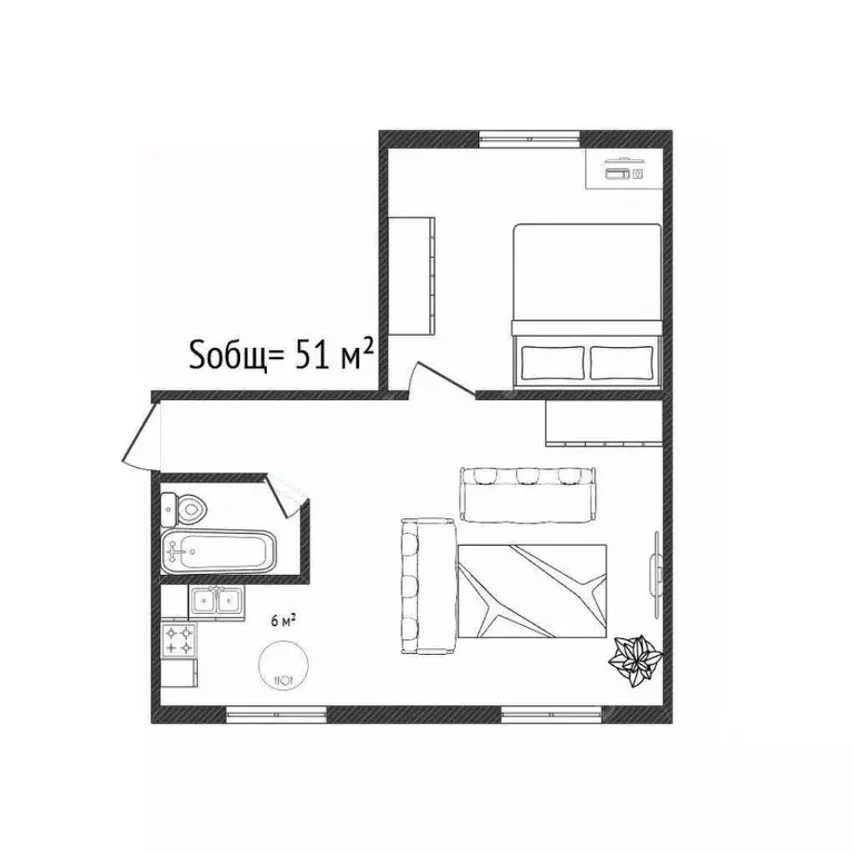 2-к кв. Брянская область, Фокино ул. Карла Маркса, 20 (51.0 м) - Фото 2