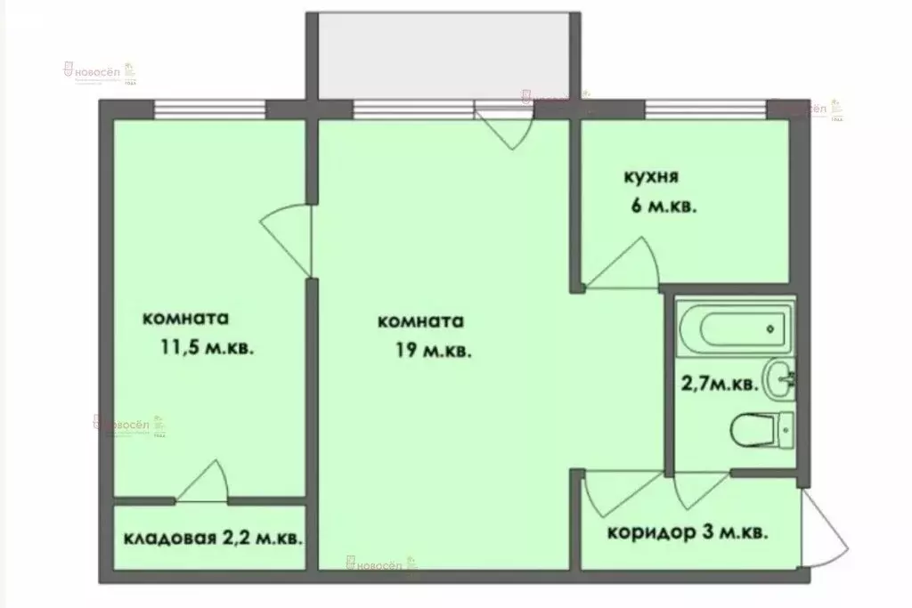 2-комнатная квартира: Екатеринбург, улица Испытателей, 12 (42 м) - Фото 1
