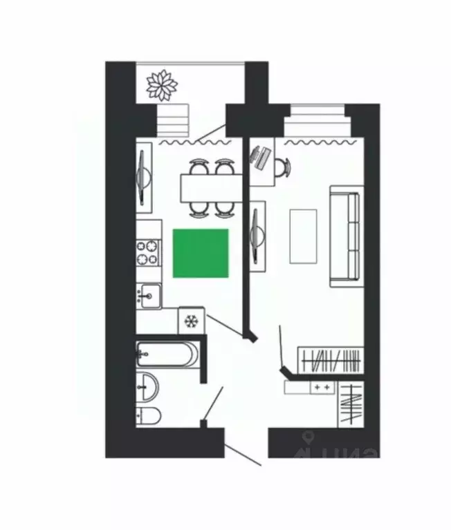 1-к кв. Кировская область, Кирово-Чепецкий район, Федяковское с/пос, ... - Фото 1