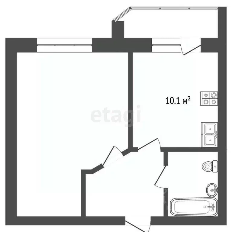 1-к кв. Калужская область, Калуга Московская ул., 343 (38.3 м) - Фото 2