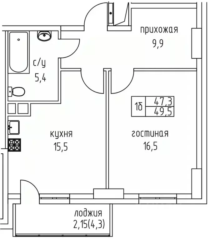 1-к кв. Саха (Якутия), Якутск просп. Михаила Николаева, 3/6 (49.5 м) - Фото 1