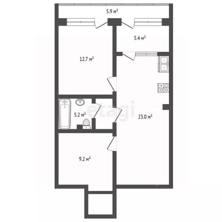 3-к кв. Крым, Алушта муниципальный округ, с. Виноградное  (61.4 м) - Фото 2