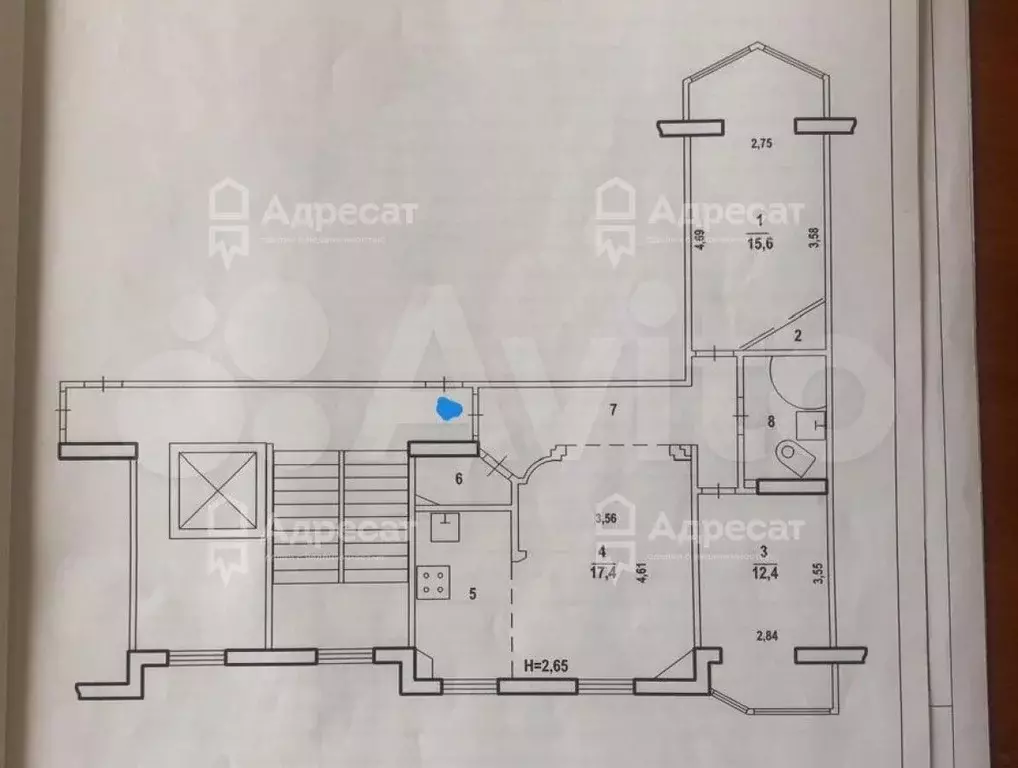 3-к. квартира, 68,9 м, 7/9 эт. - Фото 0